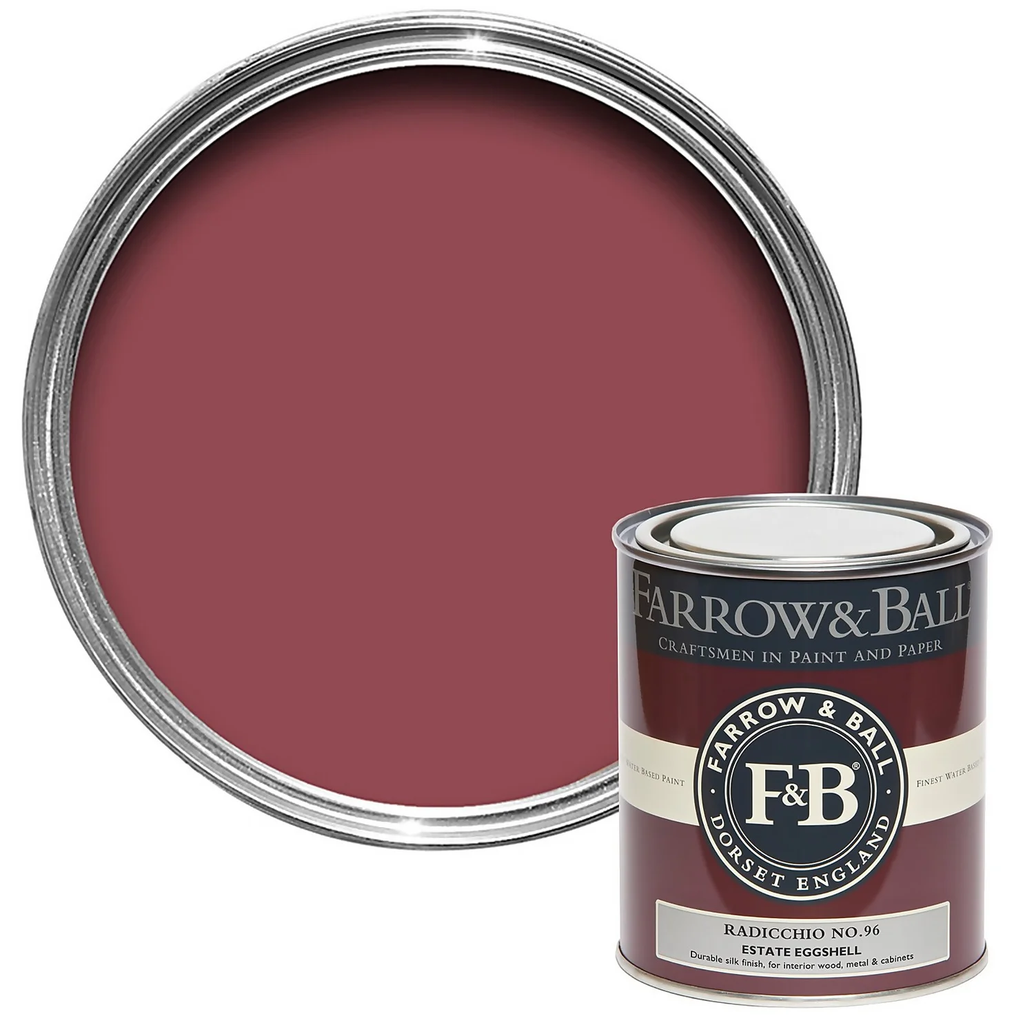 Farrow & Ball Estate Eggshell Paint Radicchio - 750ml 1 Farrow & Ball Estate Eggshell Paint Radicchio - 750ml