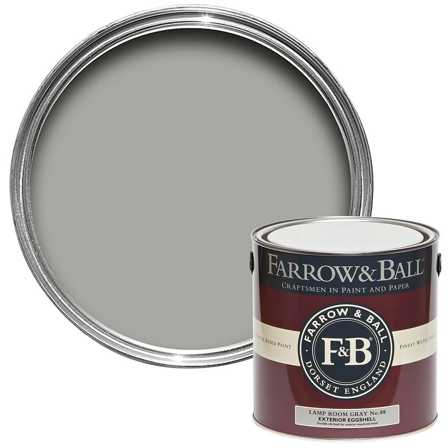 Farrow & Ball Exterior Eggshell Paint Lamp Room Gray - 2.5L 1 Farrow & Ball Exterior Eggshell Paint Lamp Room Gray - 2.5L