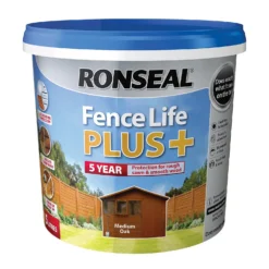 Ronseal Fence Life Plus Paint Medium Oak - 5L -Perfect Paints Shop 12804791 1684942088346357