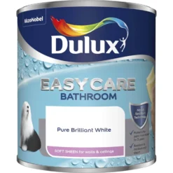 Dulux Easycare Bathroom Pure Brilliant White - Soft Sheen Paint - 1L -Perfect Paints Shop 12808305 1984832978053896