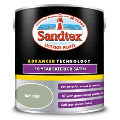 Sandtex® Exterior 10 Year Satin Paint Bay Tree - 2.5L -Perfect Paints Shop 12809798 1944871561325498