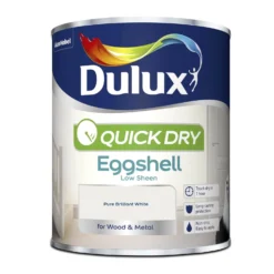Dulux Quick Dry Eggshell Pure Brilliant White - 750ml -Perfect Paints Shop 12810577 1624833195434811