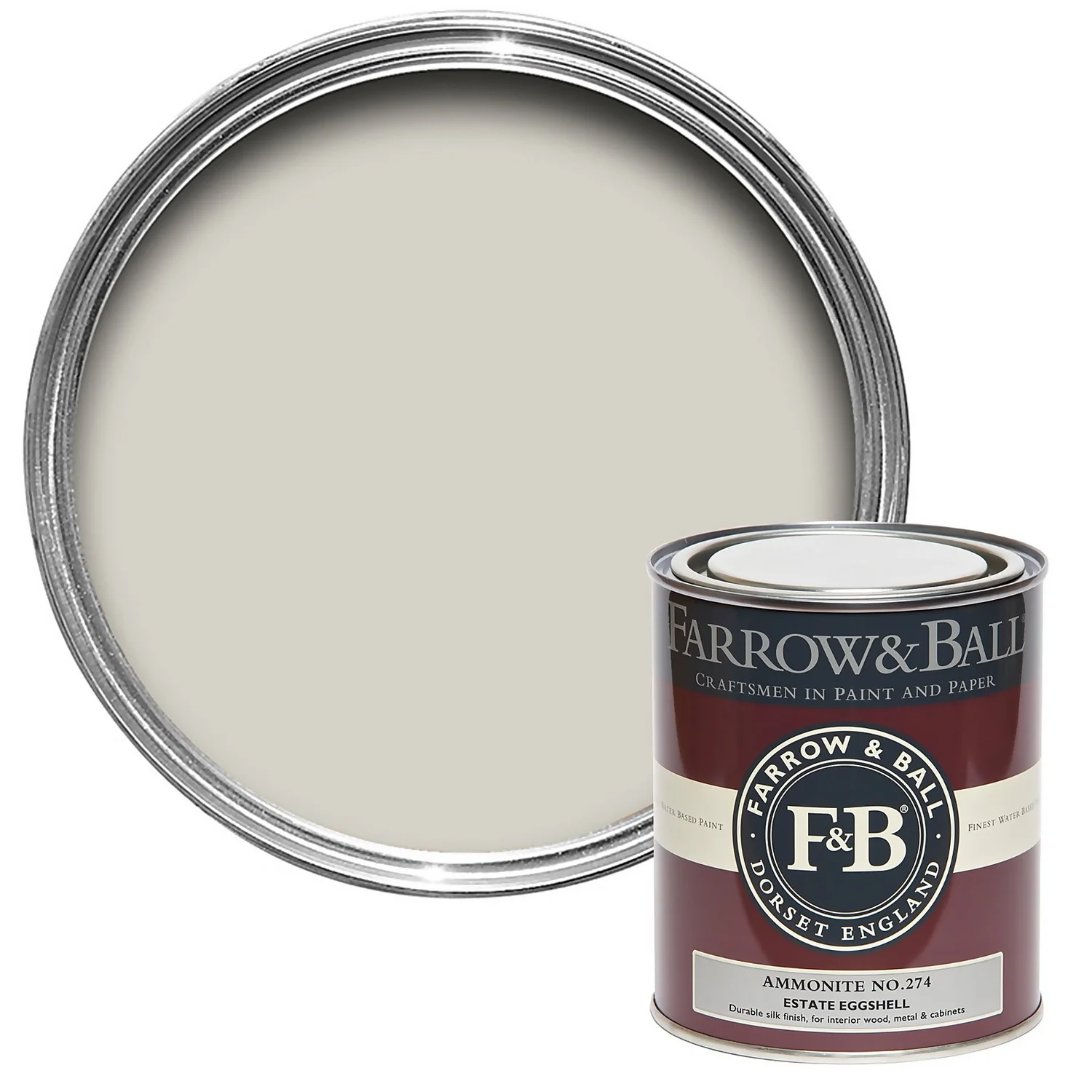 Farrow & Ball Estate Eggshell Paint Ammonite - 750ml 1 Farrow & Ball Estate Eggshell Paint Ammonite - 750ml