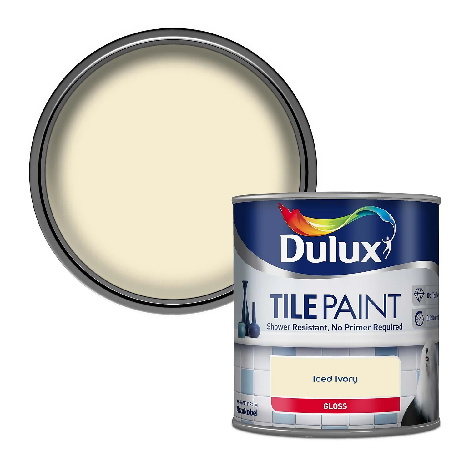 Dulux Iced Ivory - Tile Paint - 600ml 1 Dulux Iced Ivory - Tile Paint - 600ml