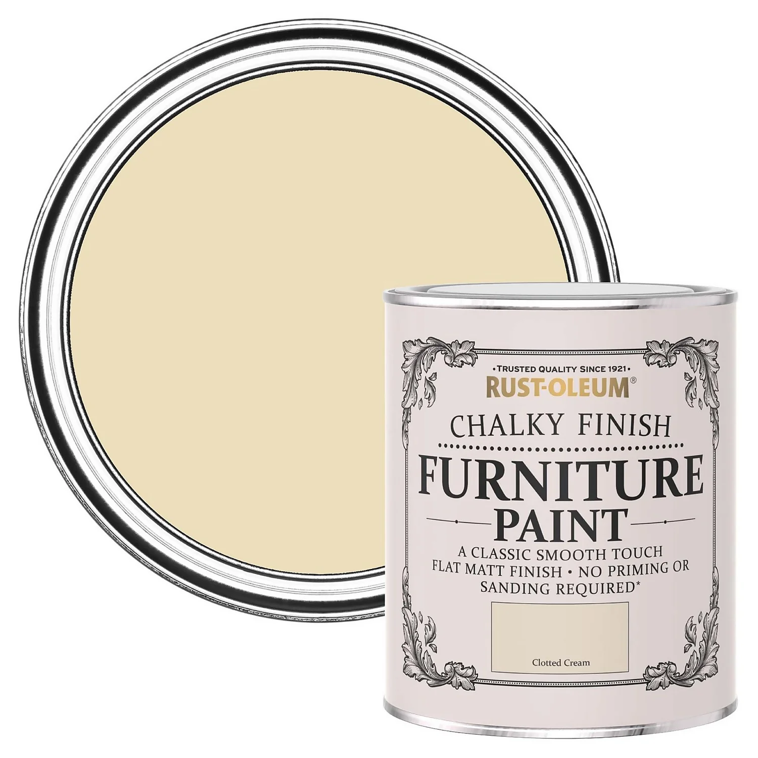 Rust-Oleum Chalky Furniture Paint - Clotted Cream - 750ml 1 Rust-Oleum Chalky Furniture Paint - Clotted Cream - 750ml