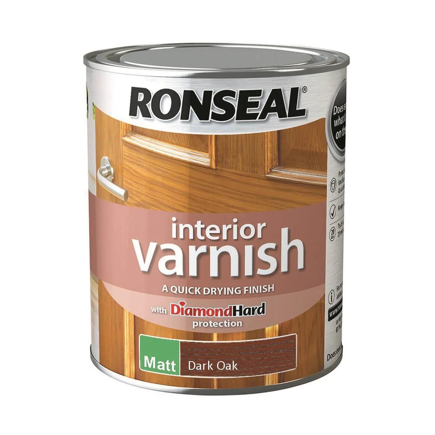 Ronseal Interior Varnish Matt Dark Oak - 750ml 1 Ronseal Interior Varnish Matt Dark Oak - 750ml