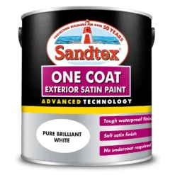 Sandtex® Exterior One Coat Satin Paint Pure Brilliant White - 2.5L 14 Sandtex® Exterior One Coat Satin Paint Pure Brilliant White - 2.5L -Perfect Paints Shop 12813676 9194871813553870