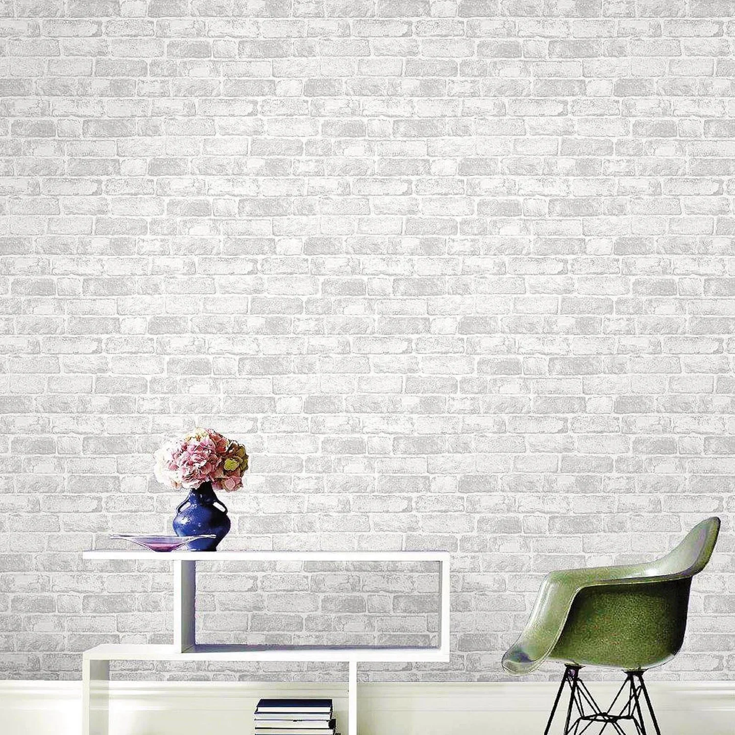 Fresco White Brick Wall Wallpaper 2 Fresco White Brick Wall Wallpaper - Image 2