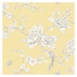 Grandeco Ellis Wallpaper - Yellow