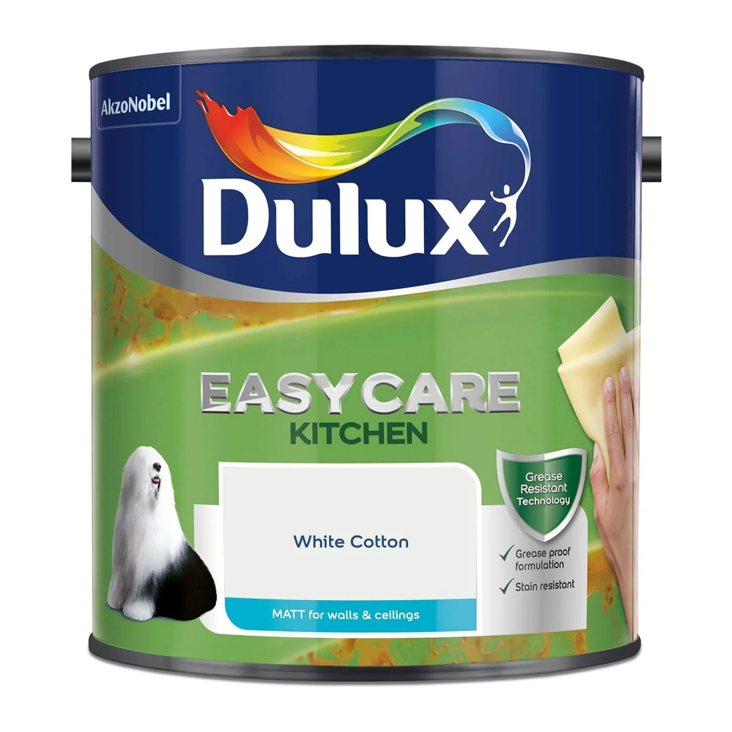 Dulux Easycare Kitchen White Cotton Matt Paint - 2.5L 4 Dulux Easycare Kitchen White Cotton Matt Paint - 2.5L - Image 4