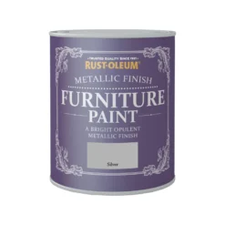 Rust-Oleum Metallic Furniture Paint - Silver - 750ml