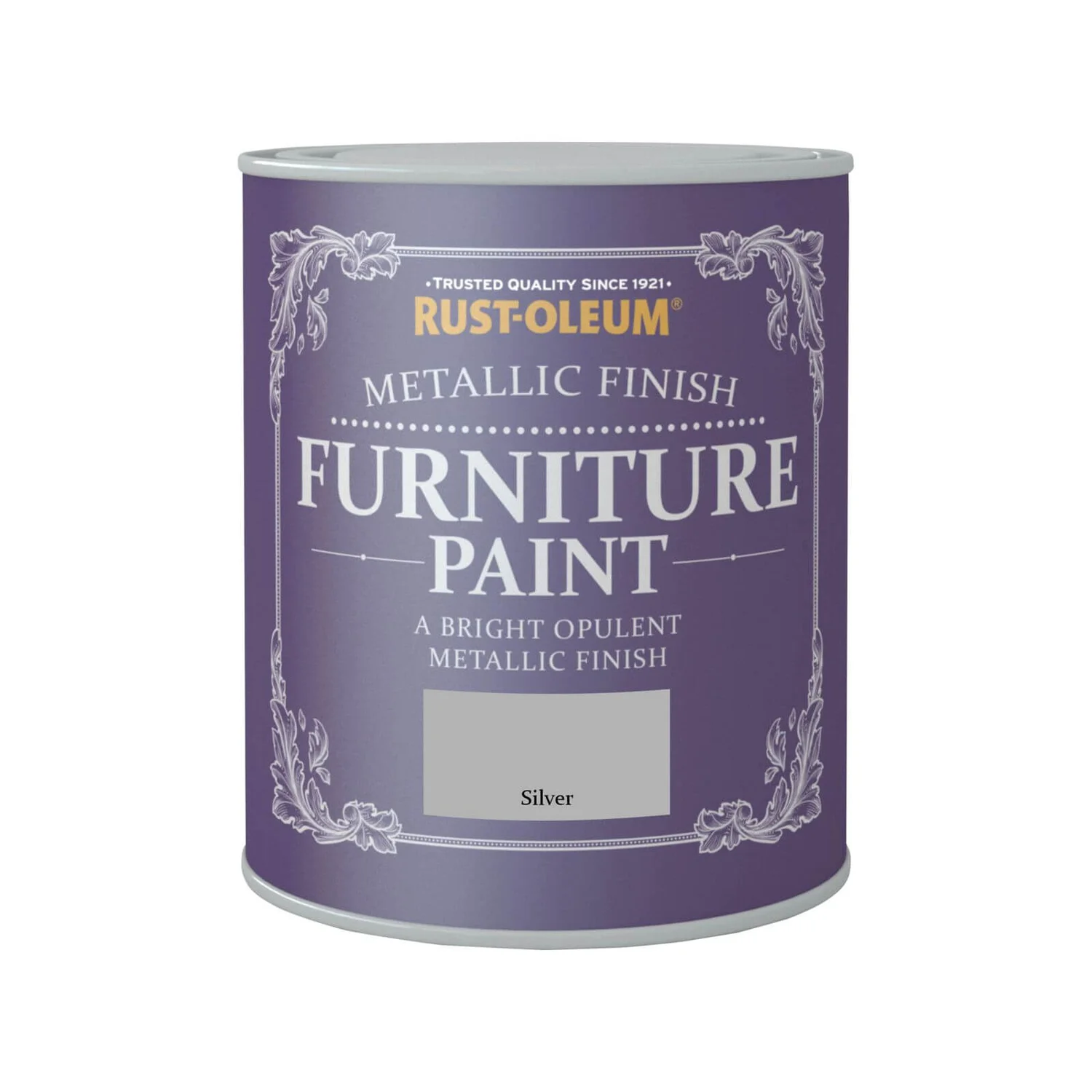 Rust-Oleum Metallic Furniture Paint - Silver - 750ml 1 Rust-Oleum Metallic Furniture Paint - Silver - 750ml