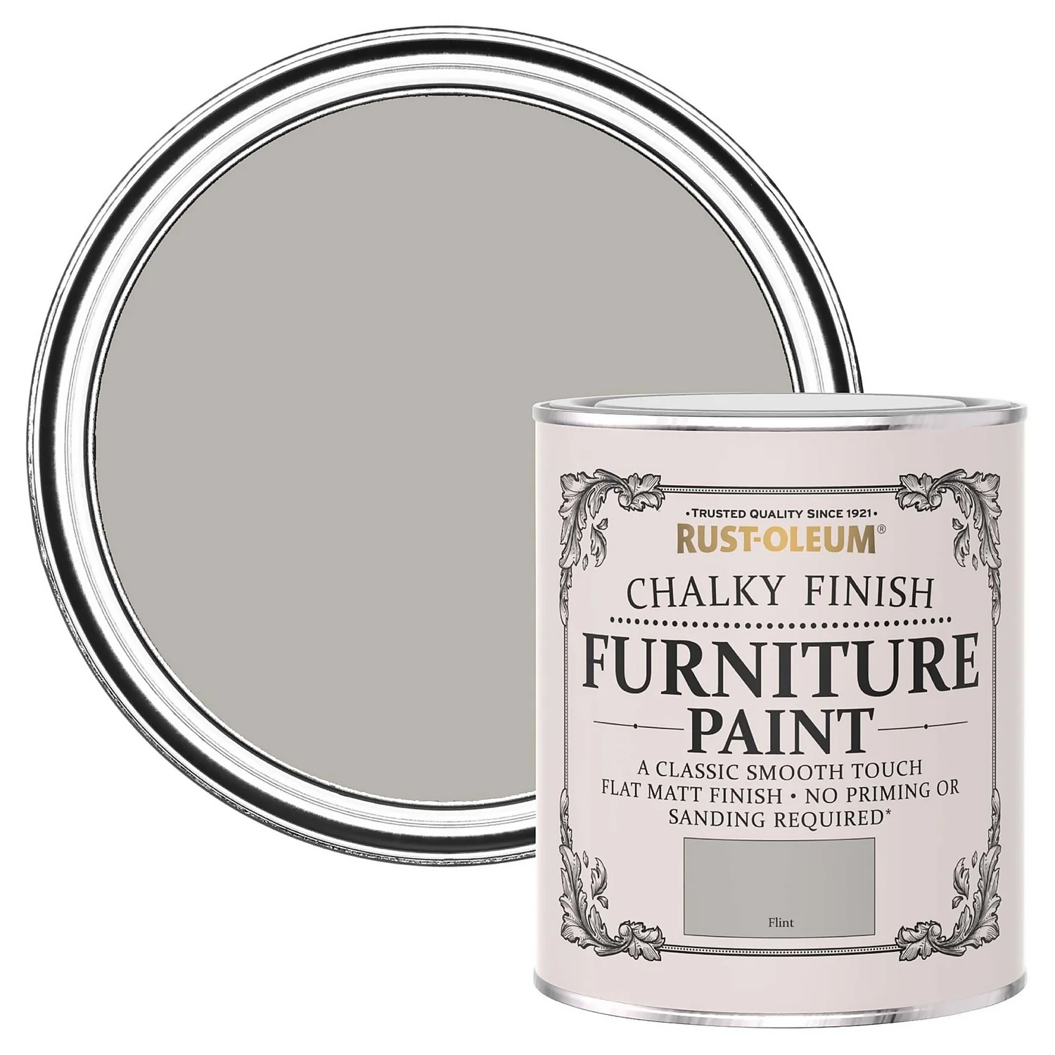 Rust-Oleum Chalky Furniture Paint - Flint - 750ml 1 Rust-Oleum Chalky Furniture Paint - Flint - 750ml