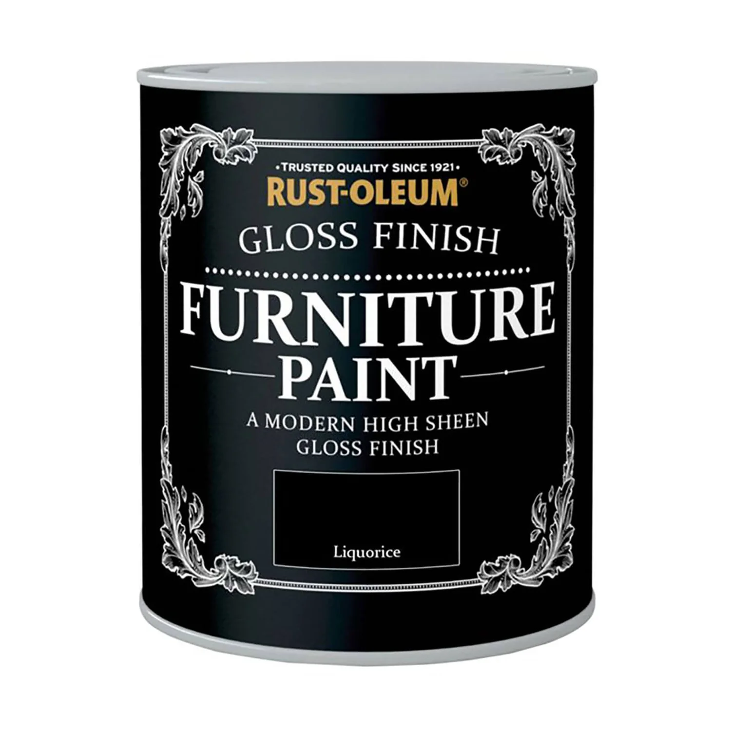 Rust-Oleum Gloss Furniture Paint - Liquorice - 125ml 1 Rust-Oleum Gloss Furniture Paint - Liquorice - 125ml