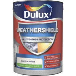 Dulux Weathershield All Weather Smooth Masonry Paint Jasmine White - 5L