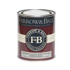 Farrow & Ball Modern Eggshell Paint School House White - 750ml 7 Farrow & Ball Modern Eggshell Paint School House White - 750ml -Perfect Paints Shop 12826399 8994952917040490