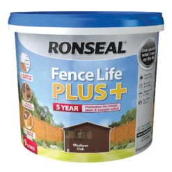 Ronseal Fence Life Plus Paint Medium Oak - 9L -Perfect Paints Shop 12826700 1294942086747549