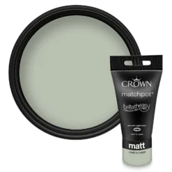 Crown Walls & Ceilings Matt Emulsion Paint Mellow Sage - Tester 40ml