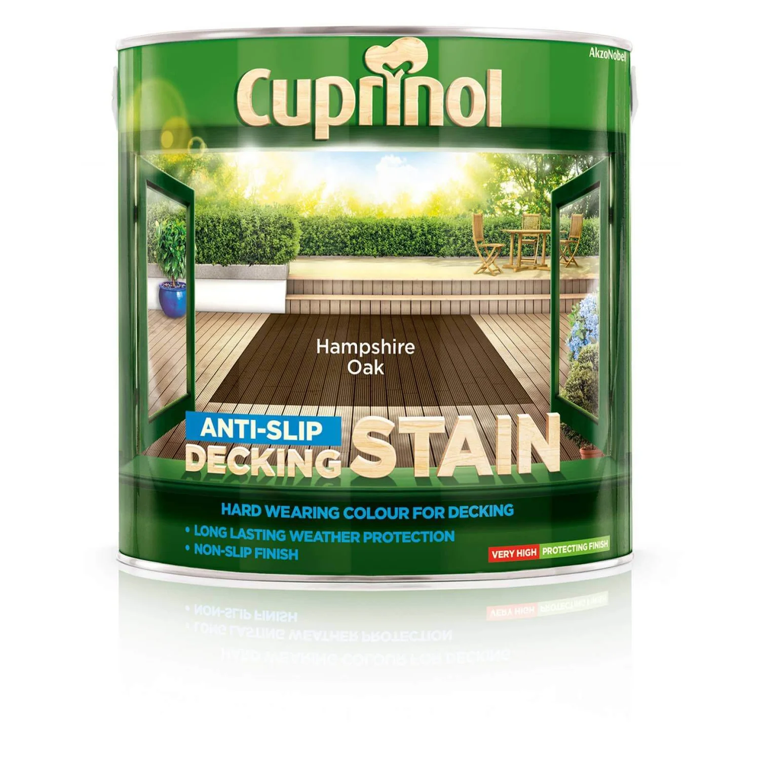 Cuprinol Anti Slip Decking Stain - Hampshire Oak - 2.5L 1 Cuprinol Anti Slip Decking Stain - Hampshire Oak - 2.5L