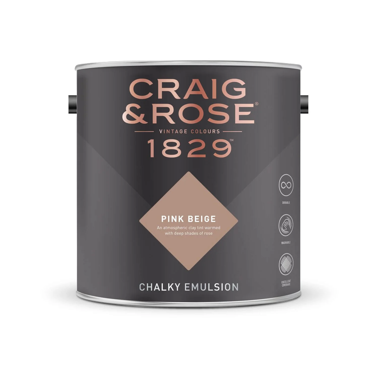 Craig & Rose 1829 Chalky Emulsion Paint Pink Beige - 5L 2 Craig & Rose 1829 Chalky Emulsion Paint Pink Beige - 5L - Image 2