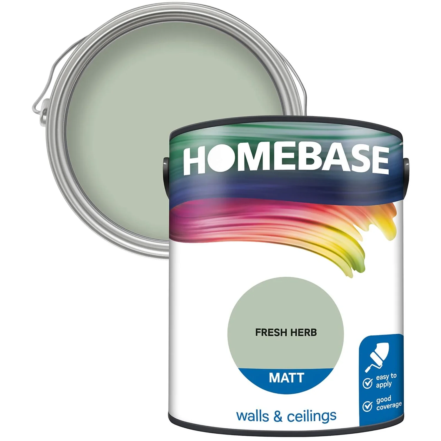 Homebase Matt Emulsion Paint Fresh Herb - 5L 1 Homebase Matt Emulsion Paint Fresh Herb - 5L