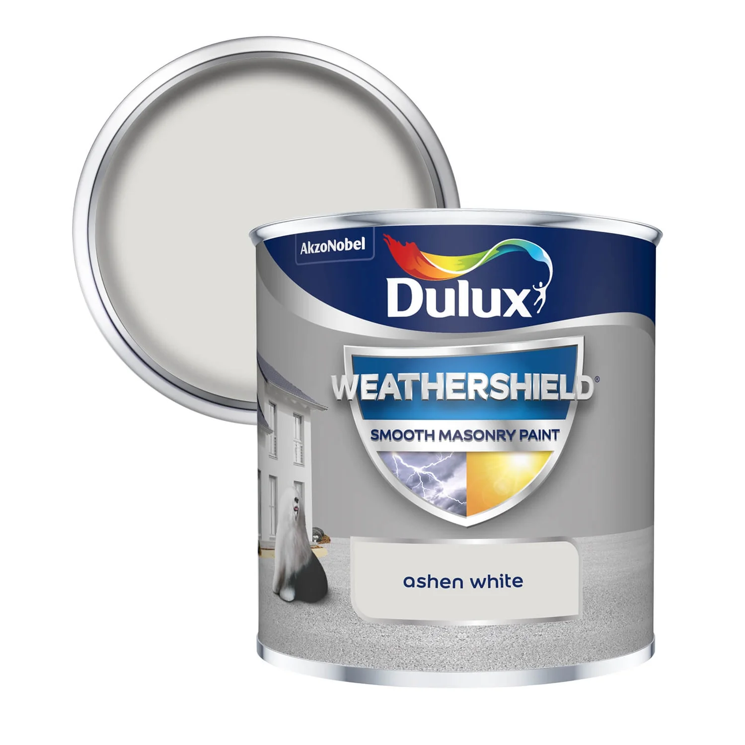 Dulux Weathershield Smooth Masonry Paint Ashen White - Tester 250ml 1 Dulux Weathershield Smooth Masonry Paint Ashen White - Tester 250ml