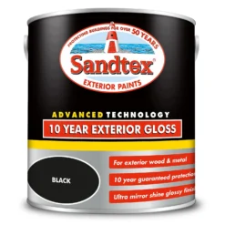 Sandtex® Exterior 10 Year Gloss Paint Charcoal Black - 2.5L -Perfect Paints Shop 12837857 7834872087680370