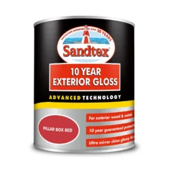 Sandtex® Exterior 10 Year Gloss Paint Pillar Box Red - 750ml -Perfect Paints Shop 12838204 6504872087930939