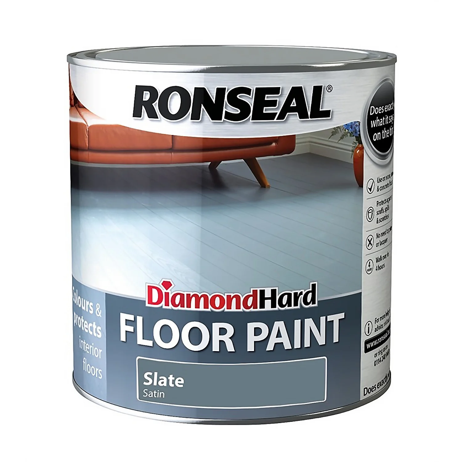 Ronseal Diamond Hard Slate - Floor Paint - 2.5L 1 Ronseal Diamond Hard Slate - Floor Paint - 2.5L