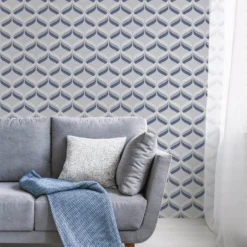 Fresco Geometric Smooth Navy Wallpaper -Perfect Paints Shop 12840999 1264833204926628
