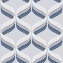 Fresco Geometric Smooth Navy Wallpaper