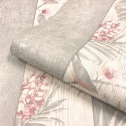 Belgravia Decor Rosa Smooth Fern Panel Blush And Grey Wallpaper -Perfect Paints Shop 12842228 1164832975511924