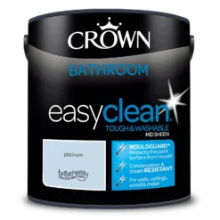 Crown Easyclean® Mouldguard+ Bathroom Mid Sheen Washable Multi Surface Paint Platinum® - 2.5L -Perfect Paints Shop 12886770 6954853415925305