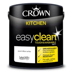 Crown Easyclean Kitchen Paint Brilliant White 2.5L -Perfect Paints Shop 12886955 9064853416372248