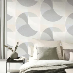 Elle Decoration Geometric Light Grey Beige Wallpaper -Perfect Paints Shop 13027942 2074973364539217