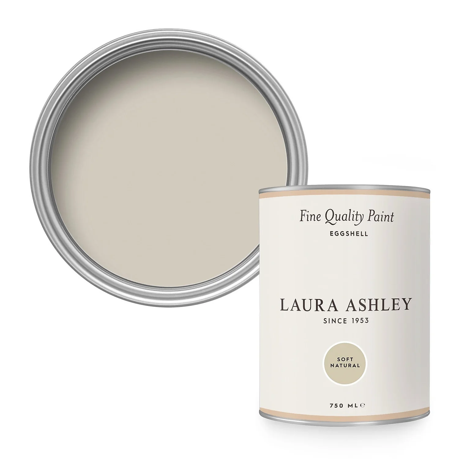 Laura Ashley Eggshell Paint Soft Natural - 750ml 1 Laura Ashley Eggshell Paint Soft Natural - 750ml
