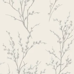 Laura Ashley Pussy Willow Off White/Midnight Wallpaper