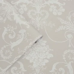 Laura Ashley Josette White/Dove Grey Wallpaper -Perfect Paints Shop 13135830 1984871508153333