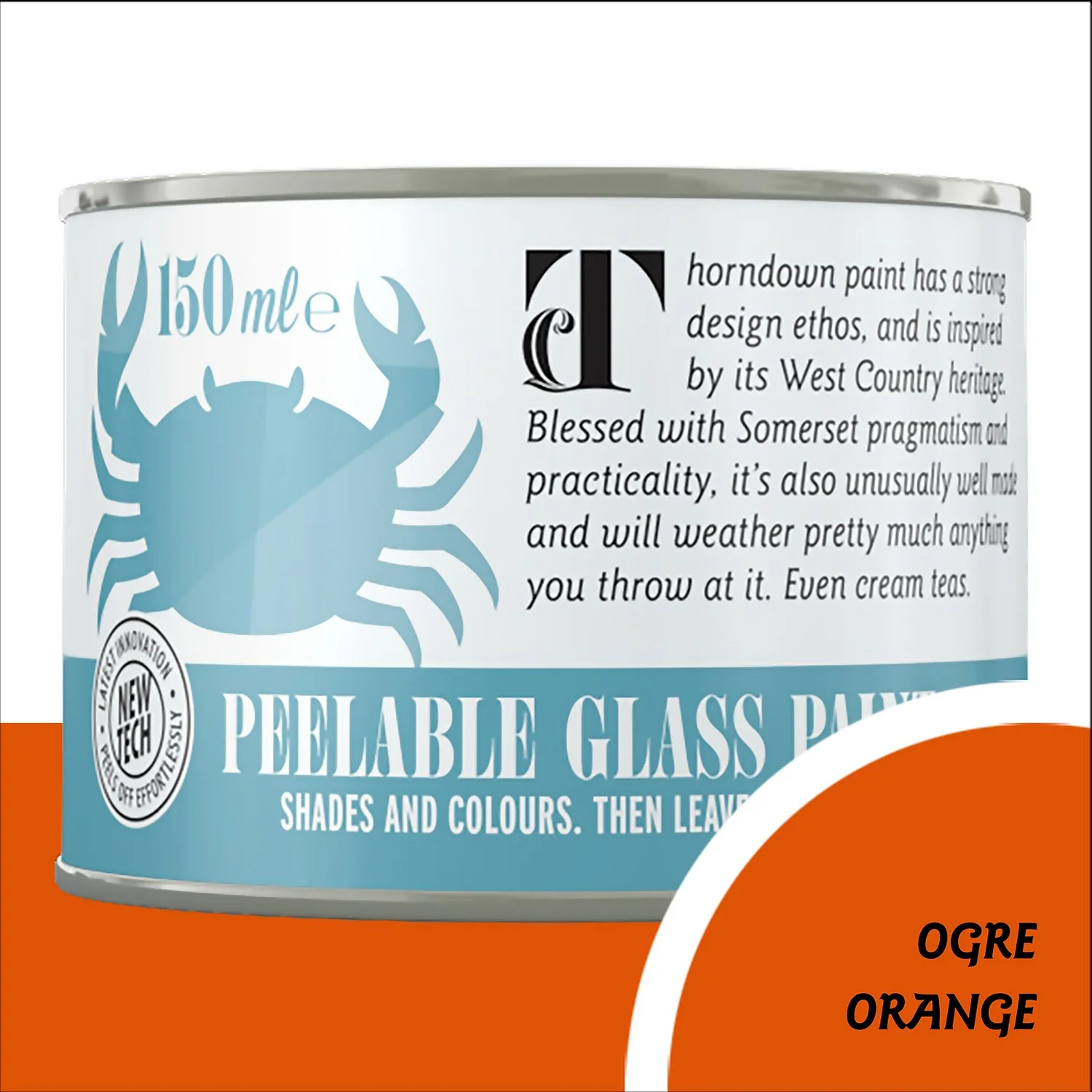 Thorndown Ogre Orange Peelable Glass Paint 150ml 1 Thorndown Ogre Orange Peelable Glass Paint 150ml