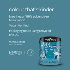 Crown Matt Emulsion Paint Teal - 5L 13 Crown Matt Emulsion Paint Teal - 5L -Perfect Paints Shop 13807057 1274964079322458
