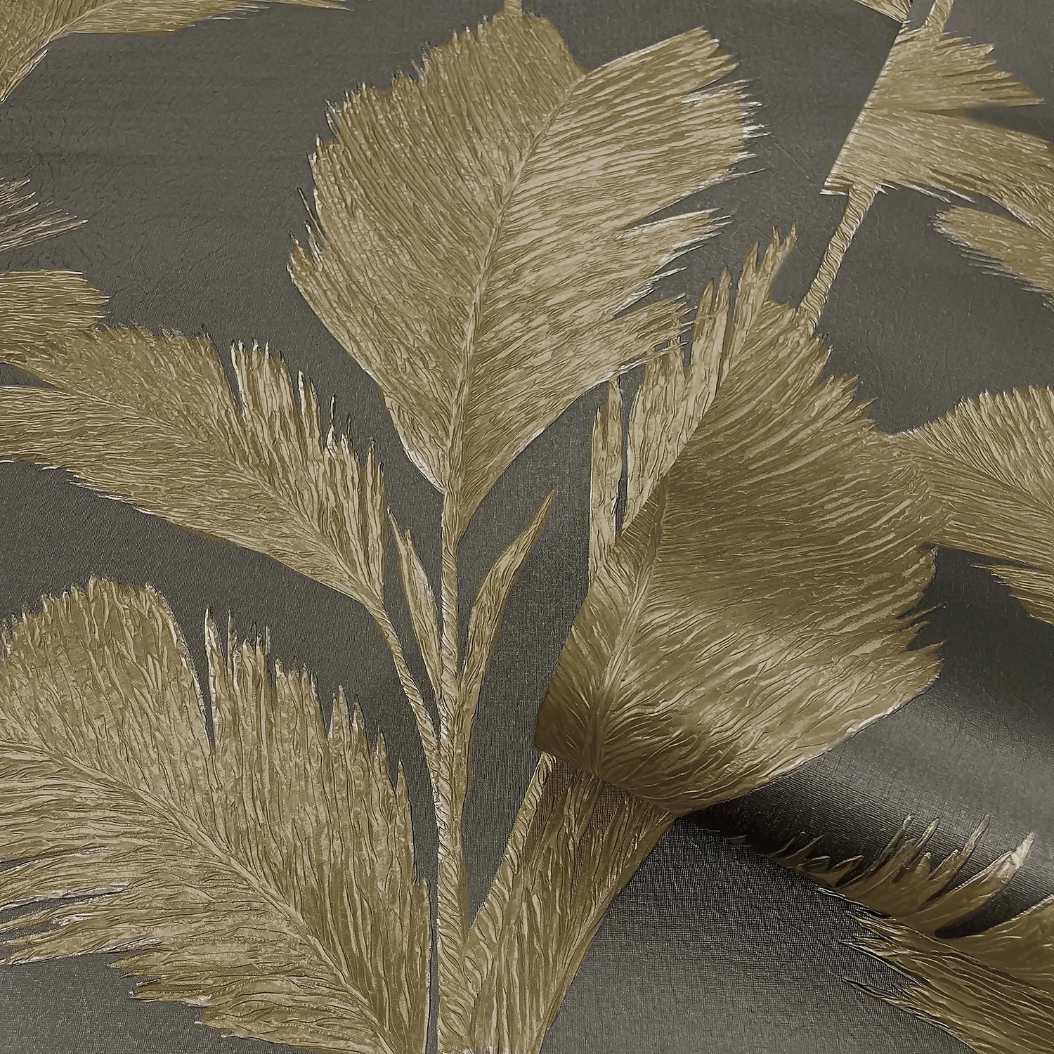 Belgravia Décor Alessia Leaf Textured Charcoal Wallpaper 1 Belgravia Décor Alessia Leaf Textured Charcoal Wallpaper
