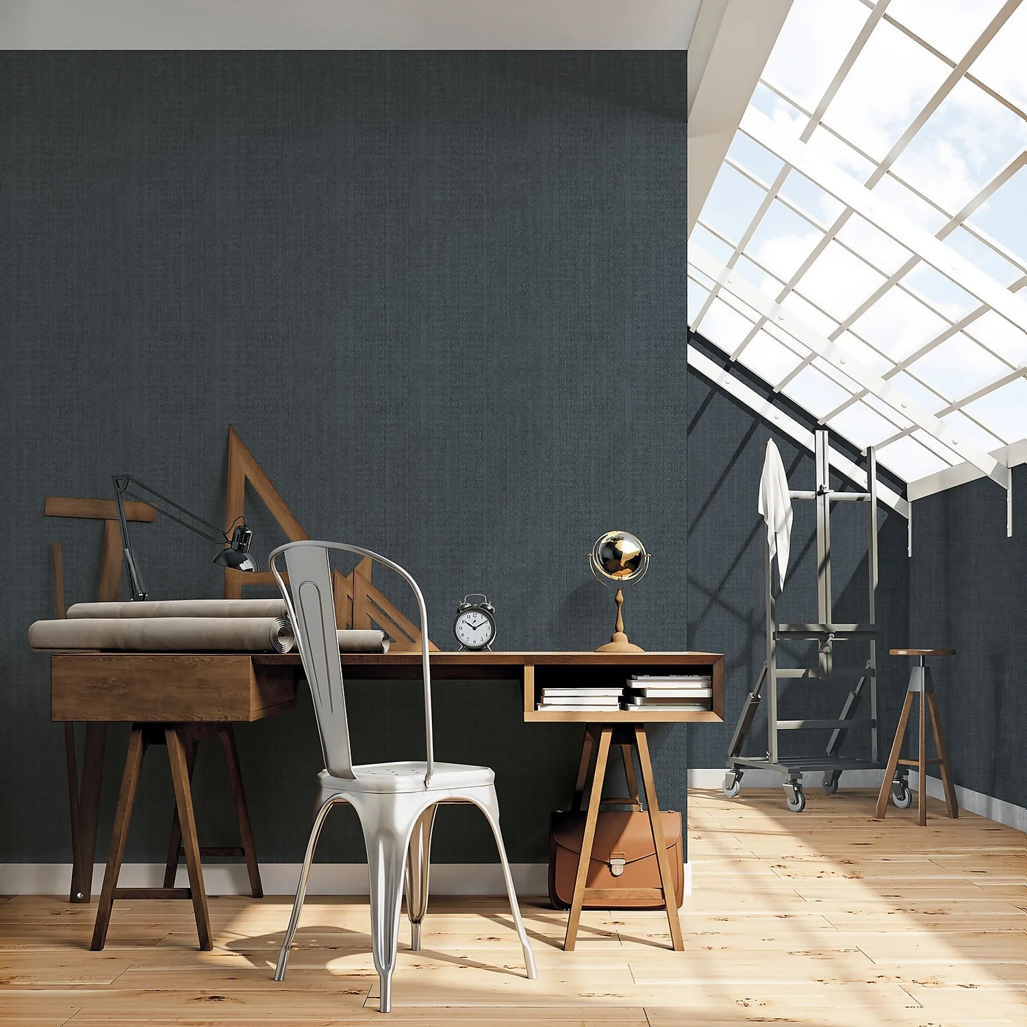 Galerie Vertical Texture Charcoal Wallpaper 2 Galerie Vertical Texture Charcoal Wallpaper - Image 2