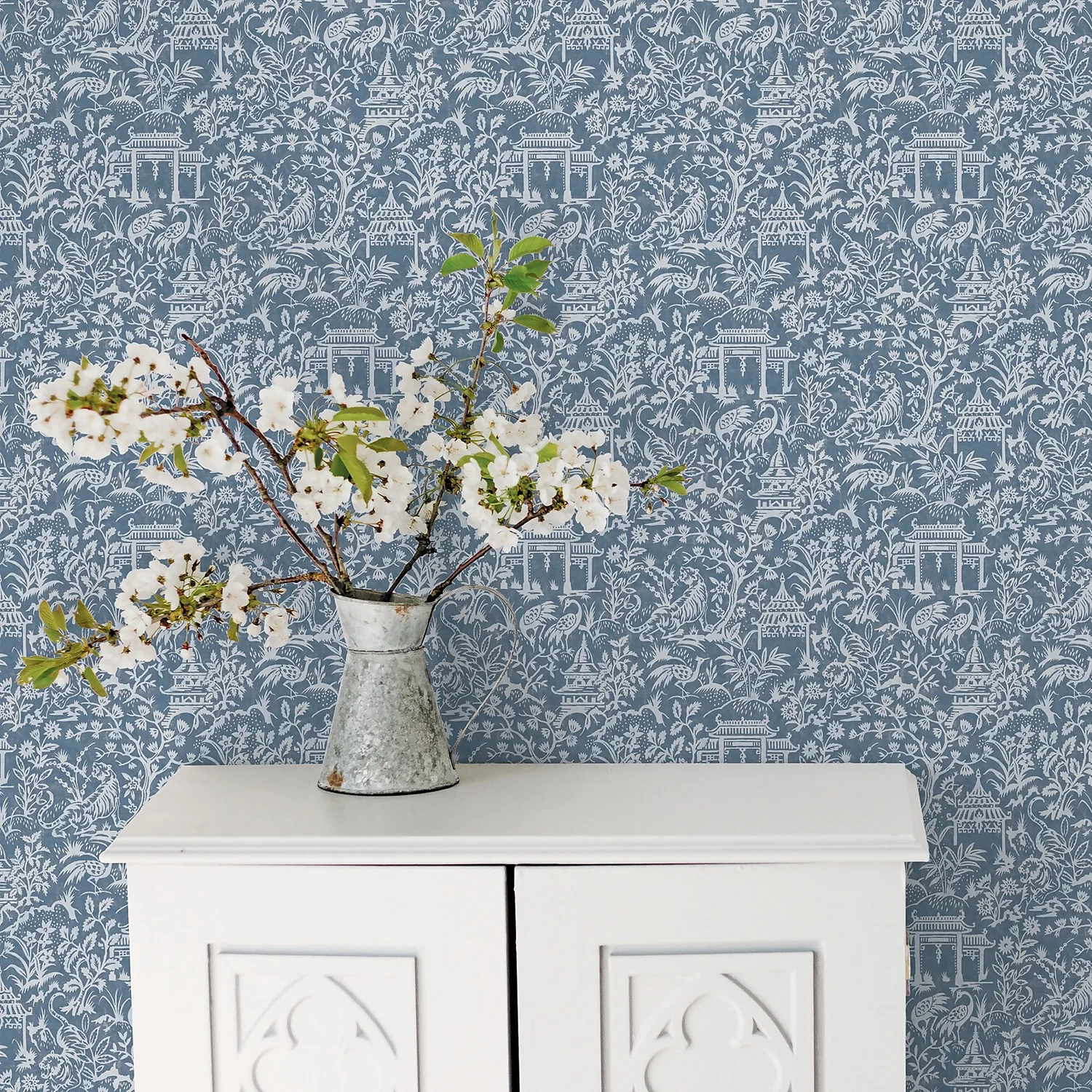 Galerie Chinese Toile Blue A4 Wallpaper Sample 2 Galerie Chinese Toile Blue A4 Wallpaper Sample - Image 2