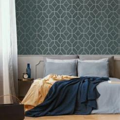 Boutique Asscher Geo Teal Wallpaper -Perfect Paints Shop 13991824 6295003723803944