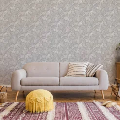 Fresco Artisan Leaf Grey Wallpaper -Perfect Paints Shop 13991879 5245003723099943