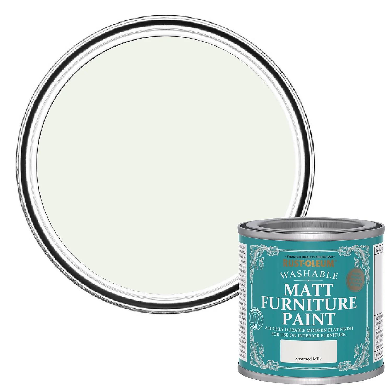Rust-Oleum Matt Furniture Paint Steamed Milk - 125ml 1 Rust-Oleum Matt Furniture Paint Steamed Milk - 125ml