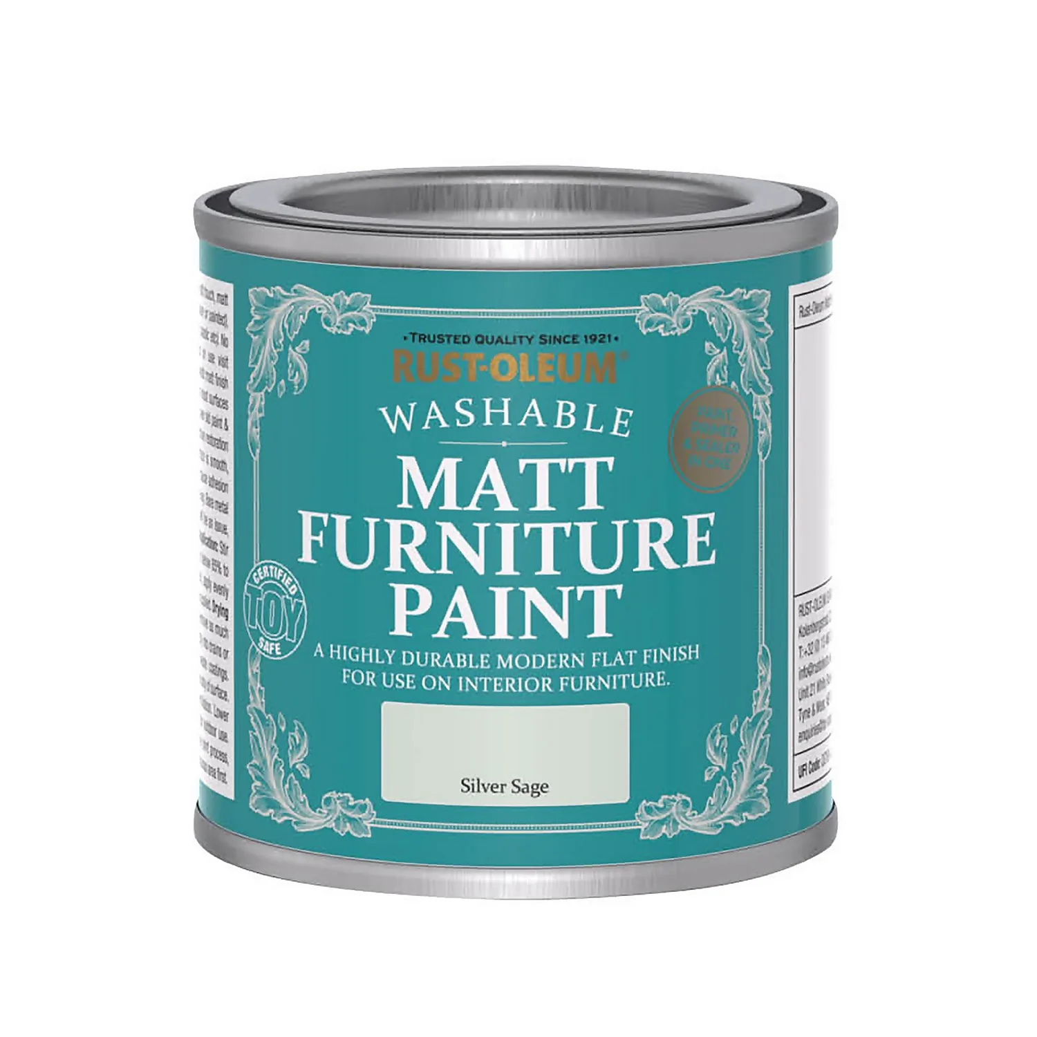 Rust-Oleum Matt Furniture Paint Silver Sage - 125ml 3 Rust-Oleum Matt Furniture Paint Silver Sage - 125ml - Image 3