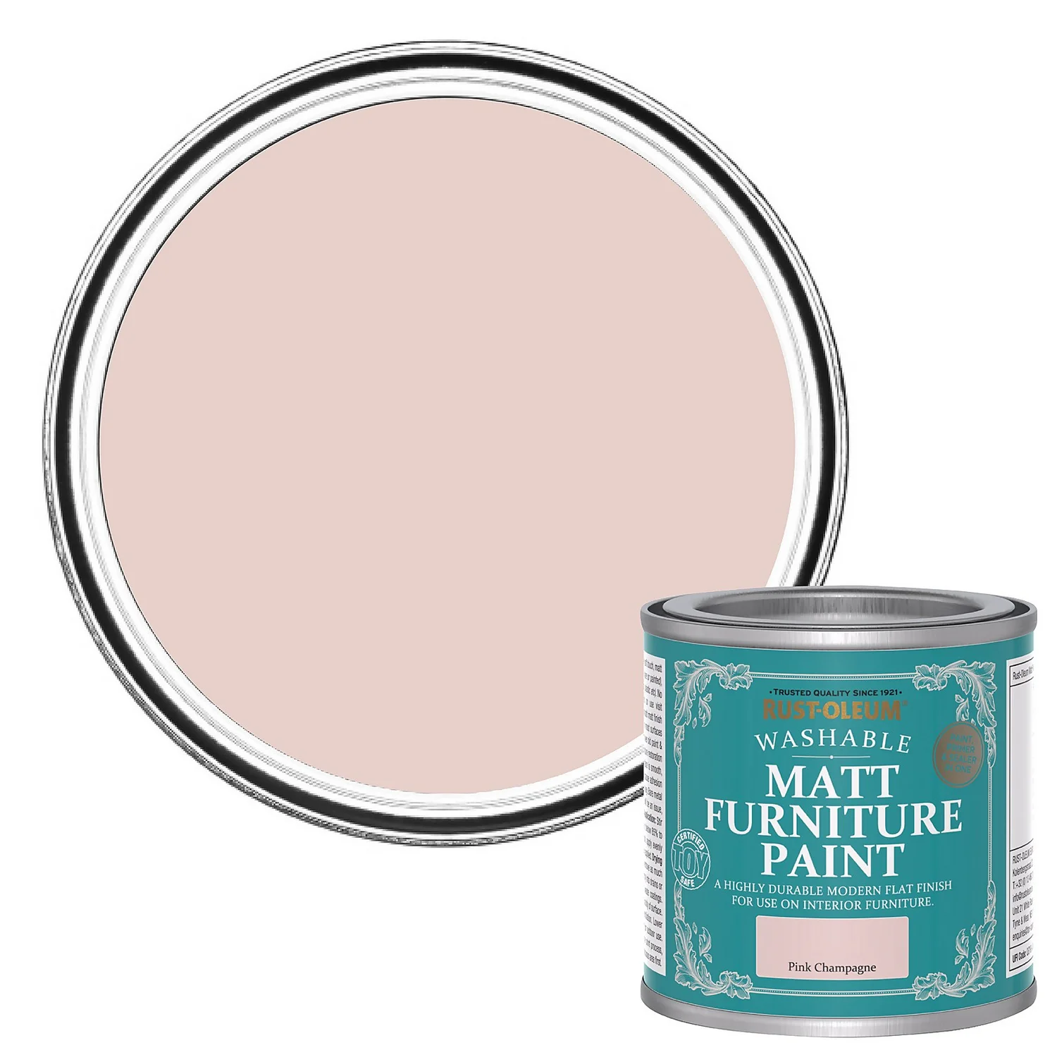 Rust-Oleum Matt Furniture Paint Pink Champagne - 125ml 1 Rust-Oleum Matt Furniture Paint Pink Champagne - 125ml
